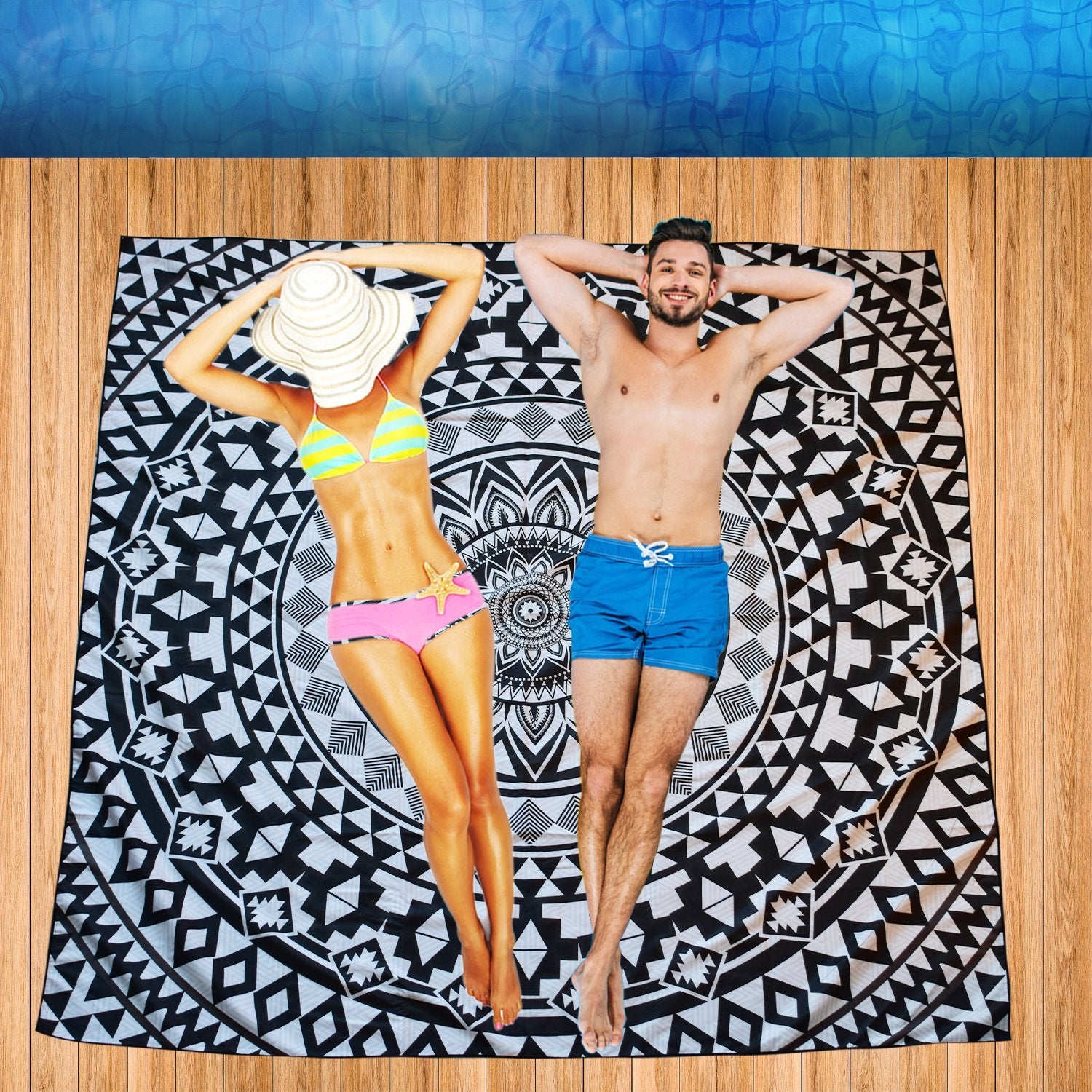 Beach Towel - Black Beauty (72x72 inches)