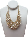 ELITE TREND Designer Jewelry Fashion Gold Plated Faux Pearls 20-22 Inch Necklace and Earring Set