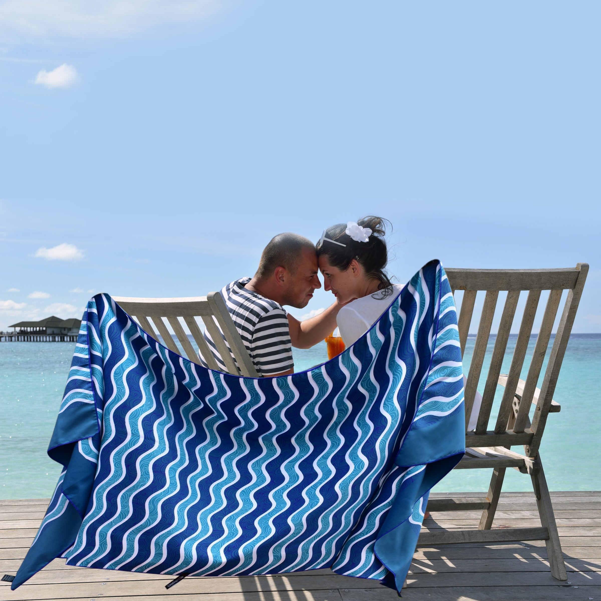 Beach Towel - Blue Sea (78x35 inches)