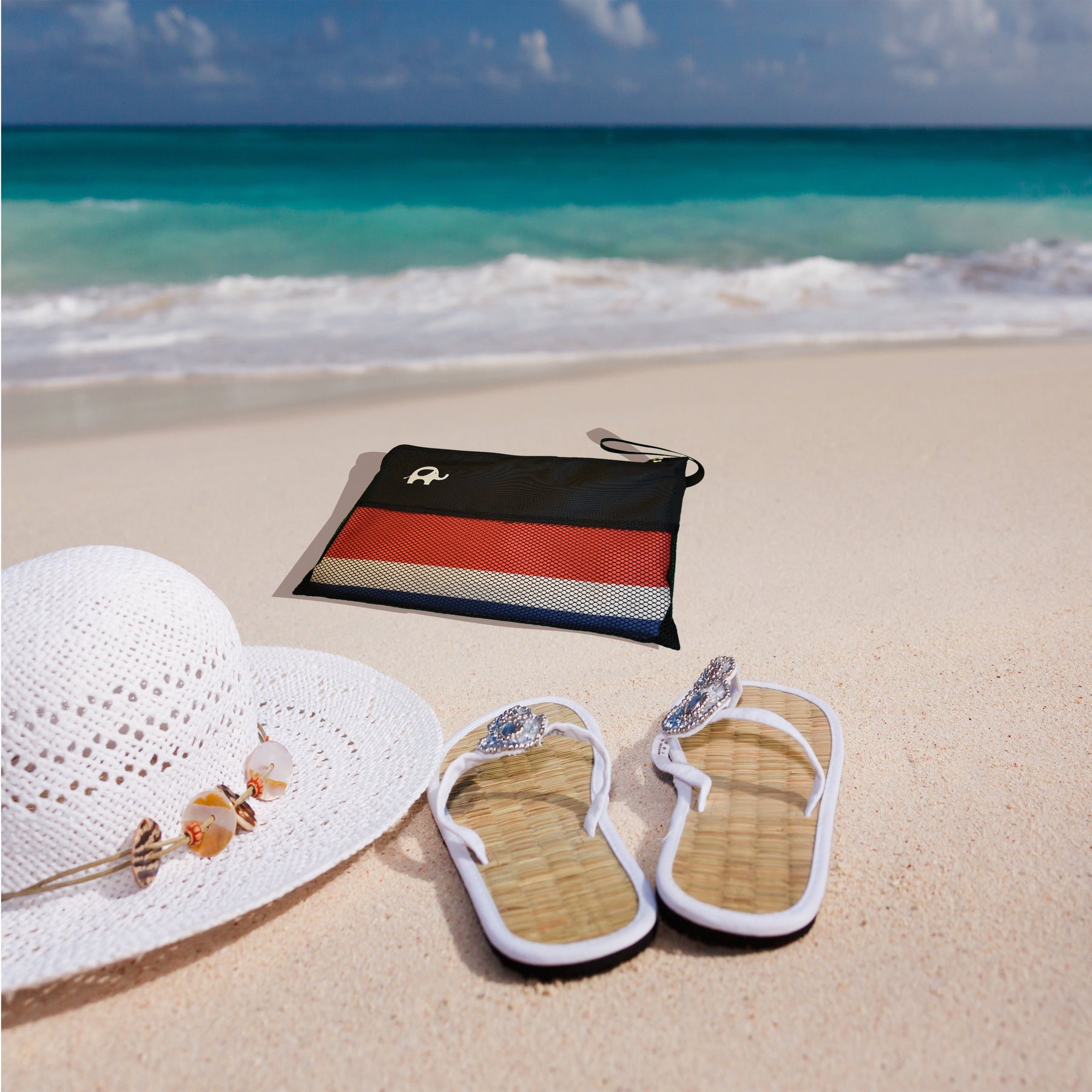 Beach Towel - Blue Red (78x35 inches)