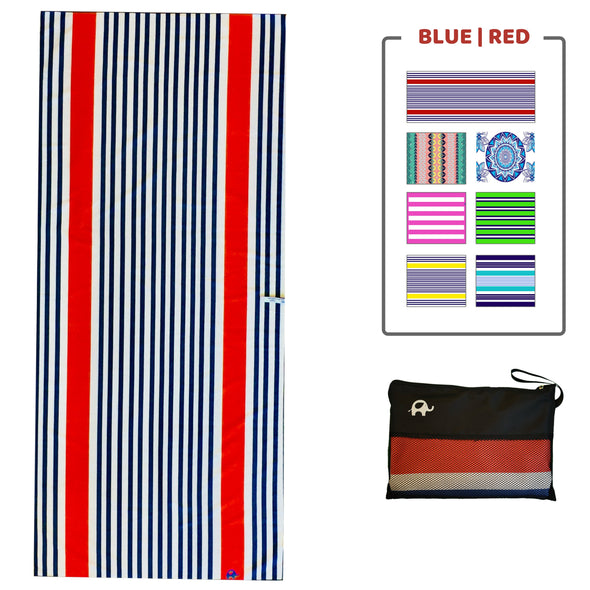 Beach Towel - Blue Red (78x35 inches)