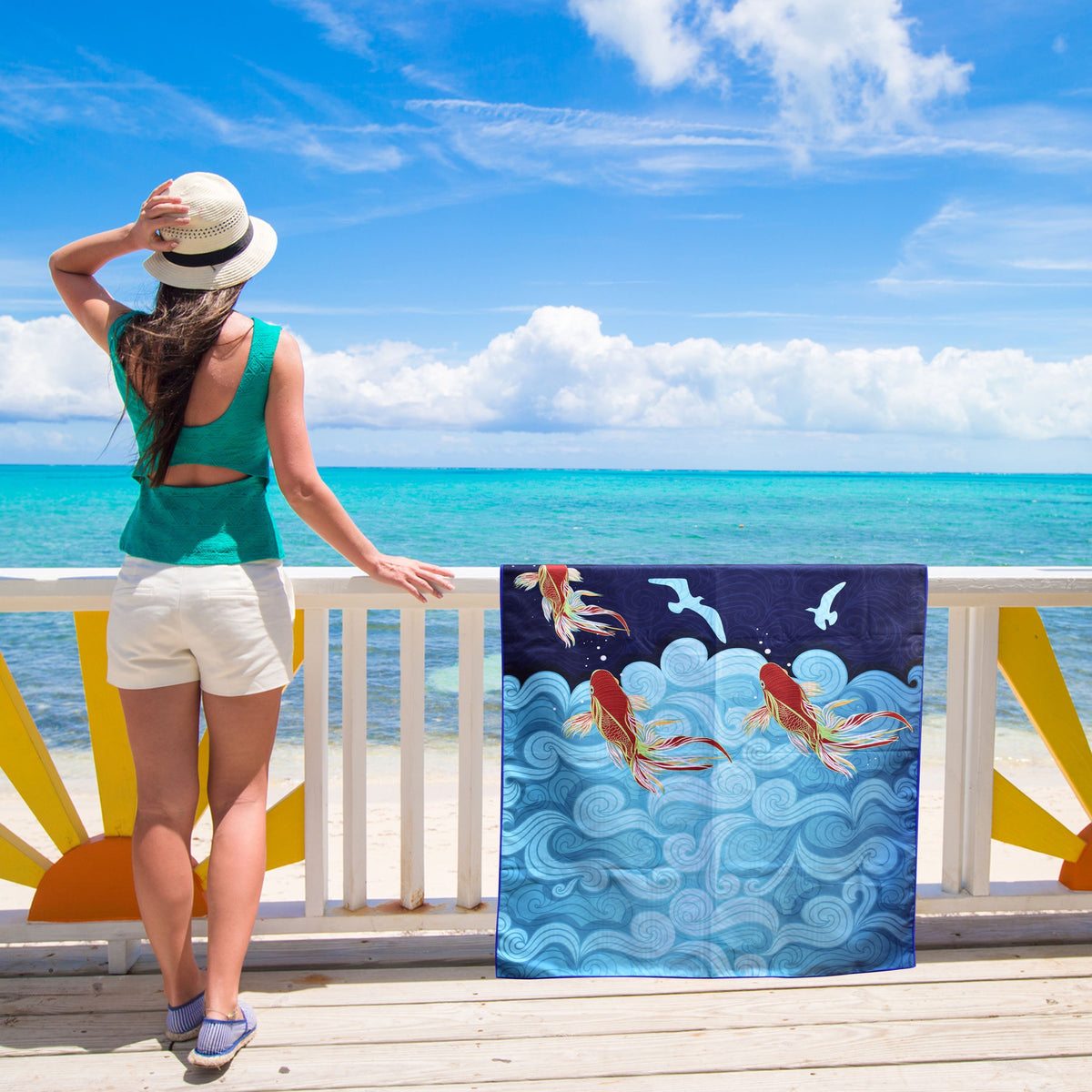 Beach Towel - Koi Fish (78x35 inches)